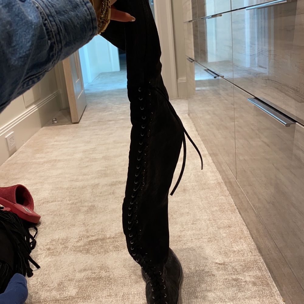 Miu miu over the knee tie up boots